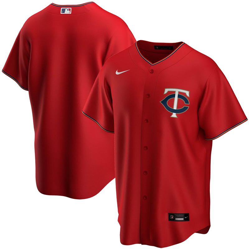 2020 MLB Men Minnesota Twins Nike Red Alternate 2020 Replica Team Jersey 1
